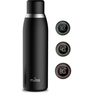 Hurtownia GSM - Thermo-Flasche PURO Smart Bottle 500ml INOX mit intelligenter LED-Kappe (Schwarz) - PUR144BLK - {ean13} - Hurt