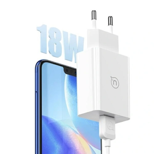 Ładowarka sieciowa USAMS 18W + kabel USB-A / USB-C 1m Fast Charging biały