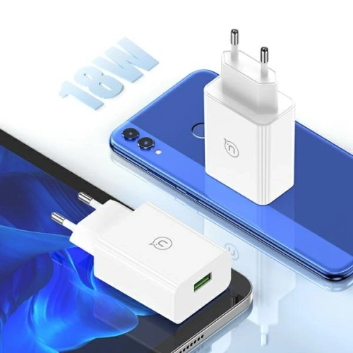 Ładowarka sieciowa USAMS 18W + kabel USB-A / USB-C 1m Fast Charging biały
