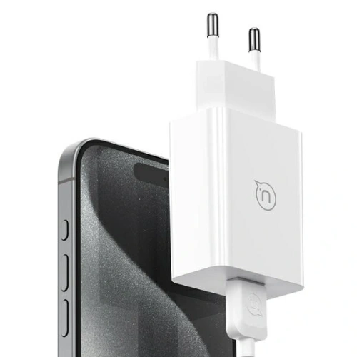 Ładowarka sieciowa USAMS 18W + kabel USB-A / USB-C 1m Fast Charging biały