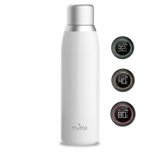 Butelka termiczna PURO Smart Bottle 500ml INOX z inteligentną nakrętka LED (White)