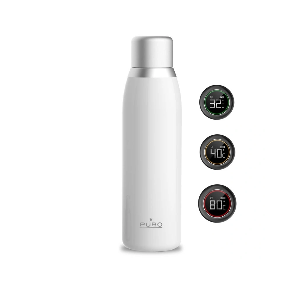 Hurtownia GSM - Termos PURO Smart Bottle 500ml INOX s inteligentním víčkem LED (bílá) - PUR145WHT - {ean13} - Hurt