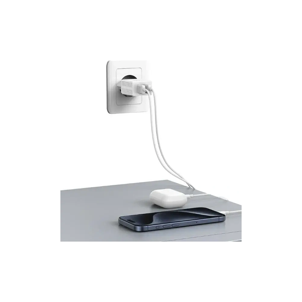Ładowarka sieciowa USAMS 2xUSB-A 18W + kabel USB-A / Lightning Fast Charging biały
