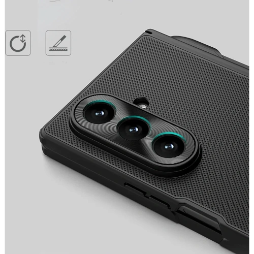 Etui Nillkin Super Frosted Shield Fold Magnetic do Samsung Galaxy Z Fold 7 kompatybilne z MagSafe i z miejscem na S Pen czarne