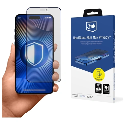 Szkło prywatyzujące 3MK HardGlass Matt Max Privacy do Apple iPhone 17 Pro Max