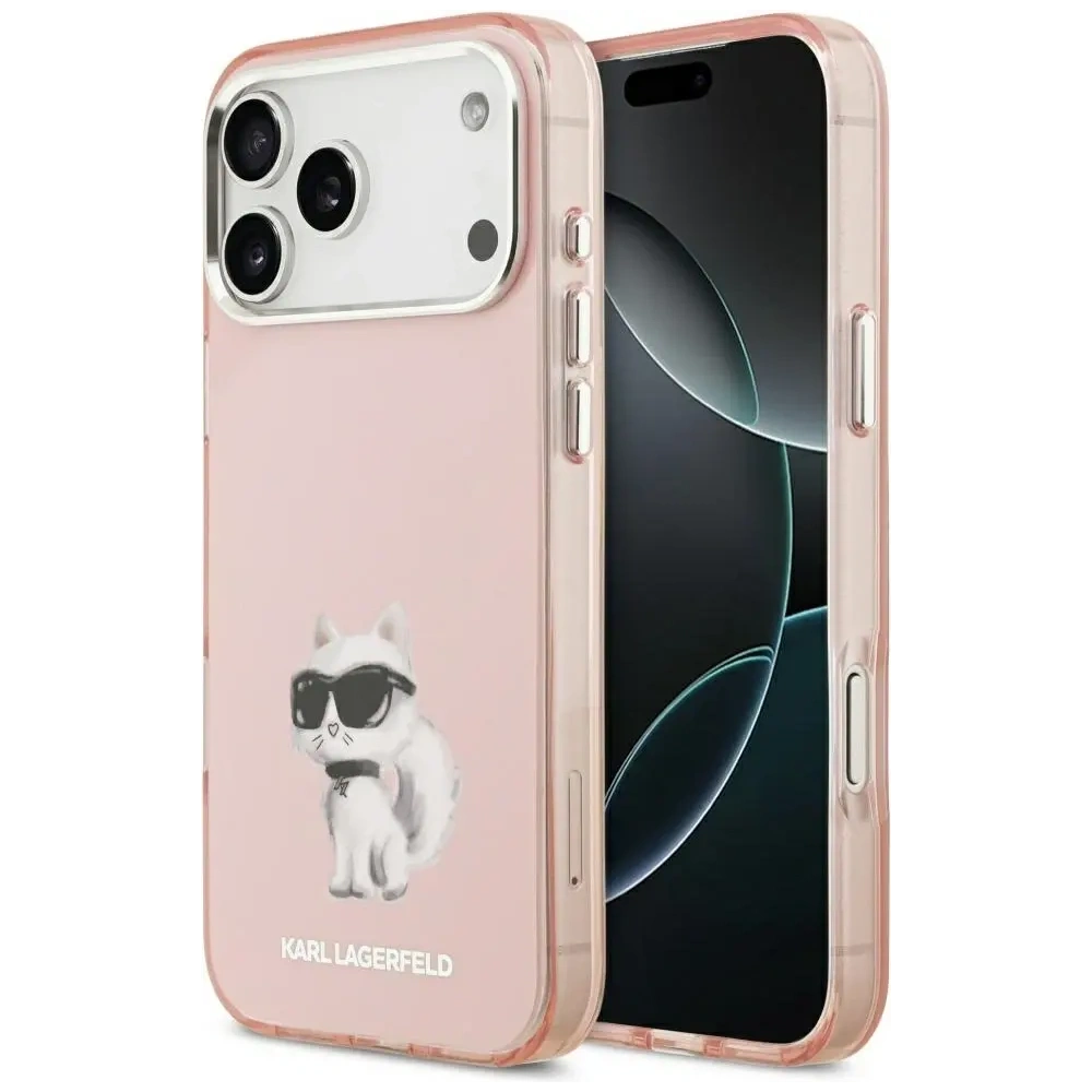 Etui Karl Lagerfeld IML Aquarelle Choupette & Logo MagSafe do Apple iPhone 17 Pro Max różowy