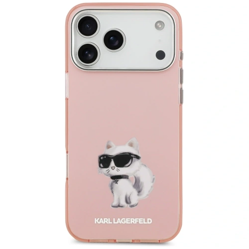 Etui Karl Lagerfeld IML Aquarelle Choupette & Logo MagSafe do Apple iPhone 17 Pro Max różowy