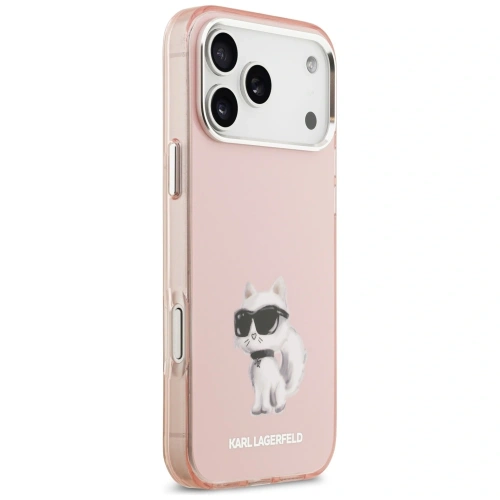 Etui Karl Lagerfeld IML Aquarelle Choupette & Logo MagSafe do Apple iPhone 17 Pro Max różowy