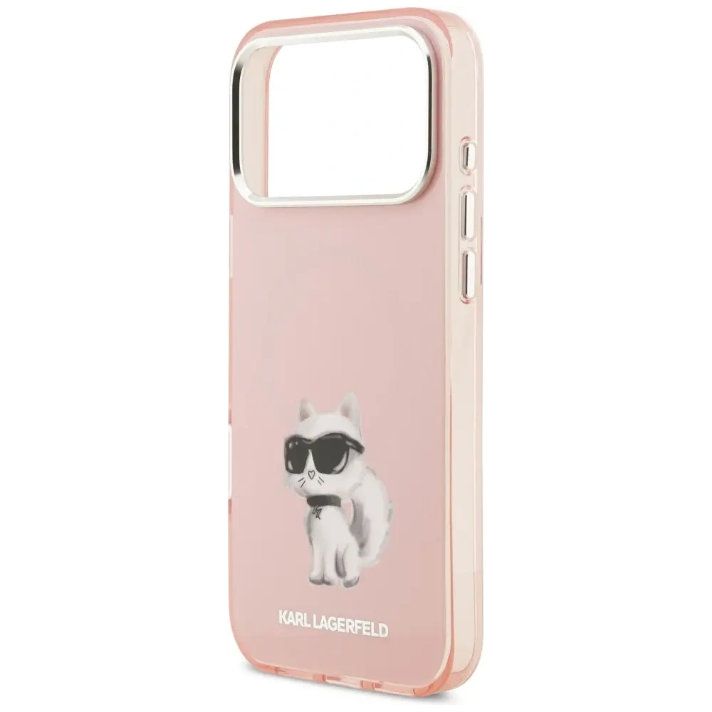 Etui Karl Lagerfeld IML Aquarelle Choupette & Logo MagSafe do Apple iPhone 17 Pro Max różowy