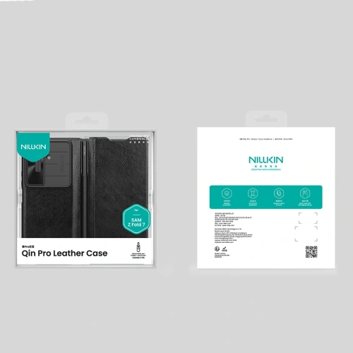 Etui Nillkin Qin Pro do Samsung Galaxy Z Fold 7 z miejscem na S Pen czarne