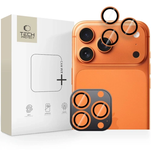 Osłona aparatu Tech-Protect Camring Fit+ do Apple iPhone 14 Pro / 14 Pro Max / 15 Pro / 15 Pro Max / 16 Pro / 16 Pro Max / 17 Pro / 17 Pro Max Cosmic Orange
