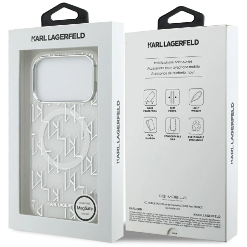 Etui Karl Lagerfeld IML KL Monogram MagSafe do Apple iPhone 17 Pro biały