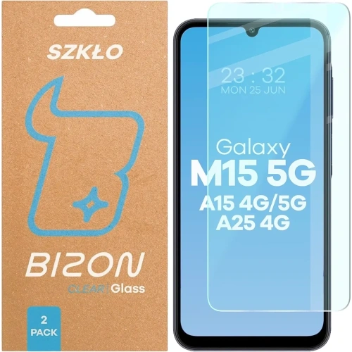Szkło hartowane Bizon Glass Clear Duo do Samsung Galaxy A15 4G/5G / A25 5G / M15 5G [2 PACK]