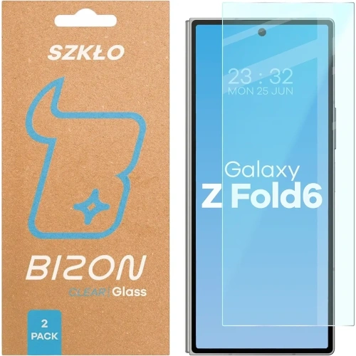 Szkło hartowane Bizon Glass Clear Duo do Samsung Galaxy Z Fold6 [2 PACK]