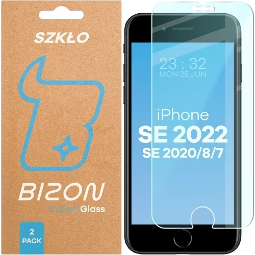 Szkło hartowane Bizon Glass Clear Duo do Apple iPhone SE 2022 / 2020 / 8 / 7 [2 PACK]