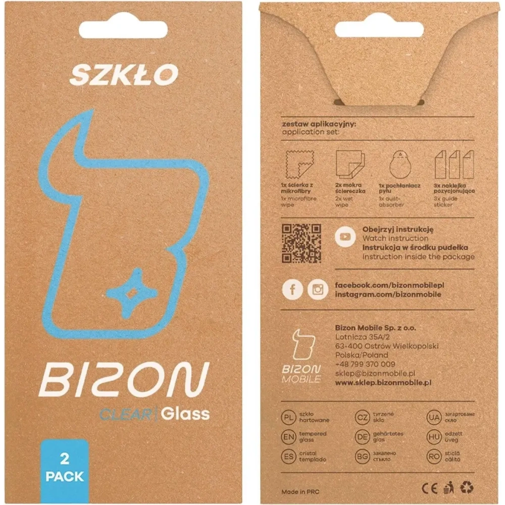 Szkło hartowane Bizon Glass Clear Duo do Nothing Phone (2a) / (2a) Plus [2 PACK]