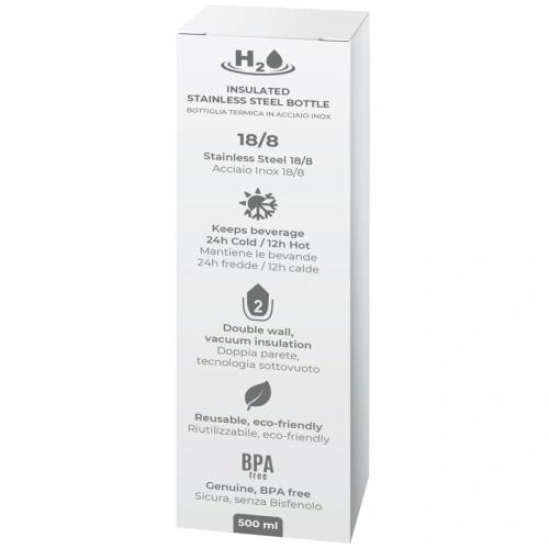 Butelka termiczna ze stali nierdzewnej PURO H2O 500ml (Matt Black)