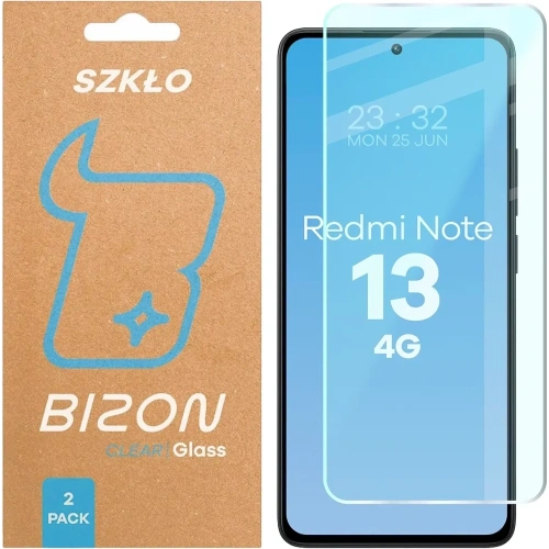 Szkło hartowane Bizon Glass Clear Duo do Xiaomi Redmi Note 13 4G [2 PACK]