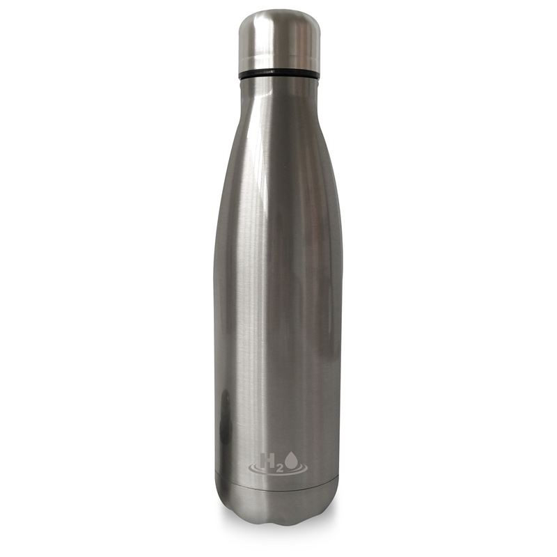 Puro Distributor - 8033830282423 - PUR148SLV - PURO H2O Thermal Stainless Steel Water Bottle 500ml (Silver) - B2B homescreen