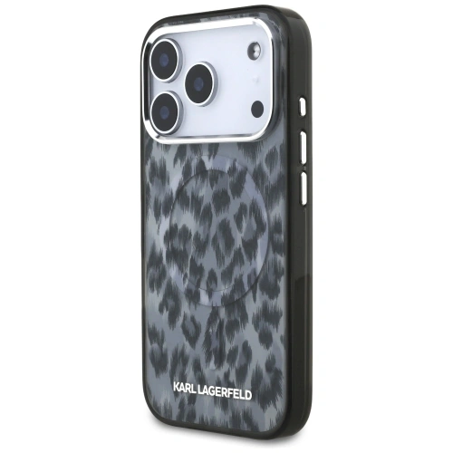 Etui Karl Lagerfeld IML Leopard Pattern MagSafe do Apple iPhone 17 Pro czarny