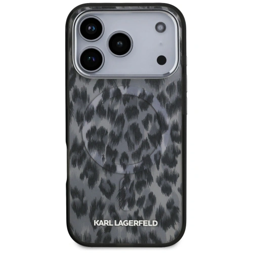 Etui Karl Lagerfeld IML Leopard Pattern MagSafe do Apple iPhone 17 Pro czarny
