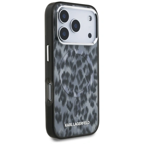 Etui Karl Lagerfeld IML Leopard Pattern MagSafe do Apple iPhone 17 Pro czarny