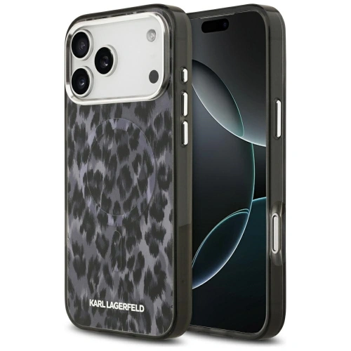 Etui Karl Lagerfeld IML Leopard Pattern MagSafe do Apple iPhone 17 Pro Max czarny