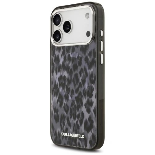 Etui Karl Lagerfeld IML Leopard Pattern MagSafe do Apple iPhone 17 Pro Max czarny