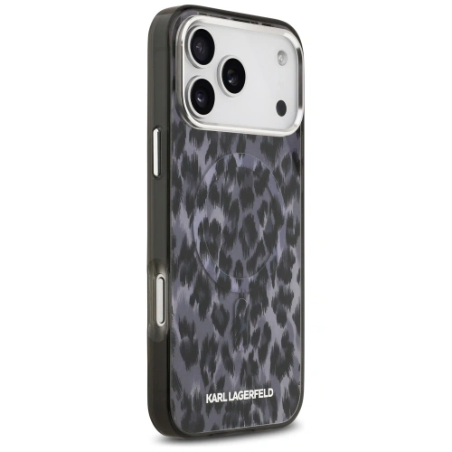 Etui Karl Lagerfeld IML Leopard Pattern MagSafe do Apple iPhone 17 Pro Max czarny