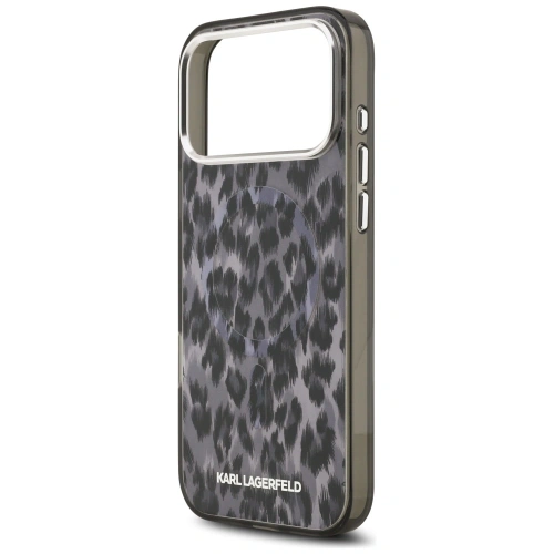 Etui Karl Lagerfeld IML Leopard Pattern MagSafe do Apple iPhone 17 Pro Max czarny