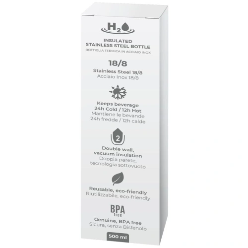 Butelka termiczna ze stali nierdzewnej PURO H2O 500ml (Matt White)