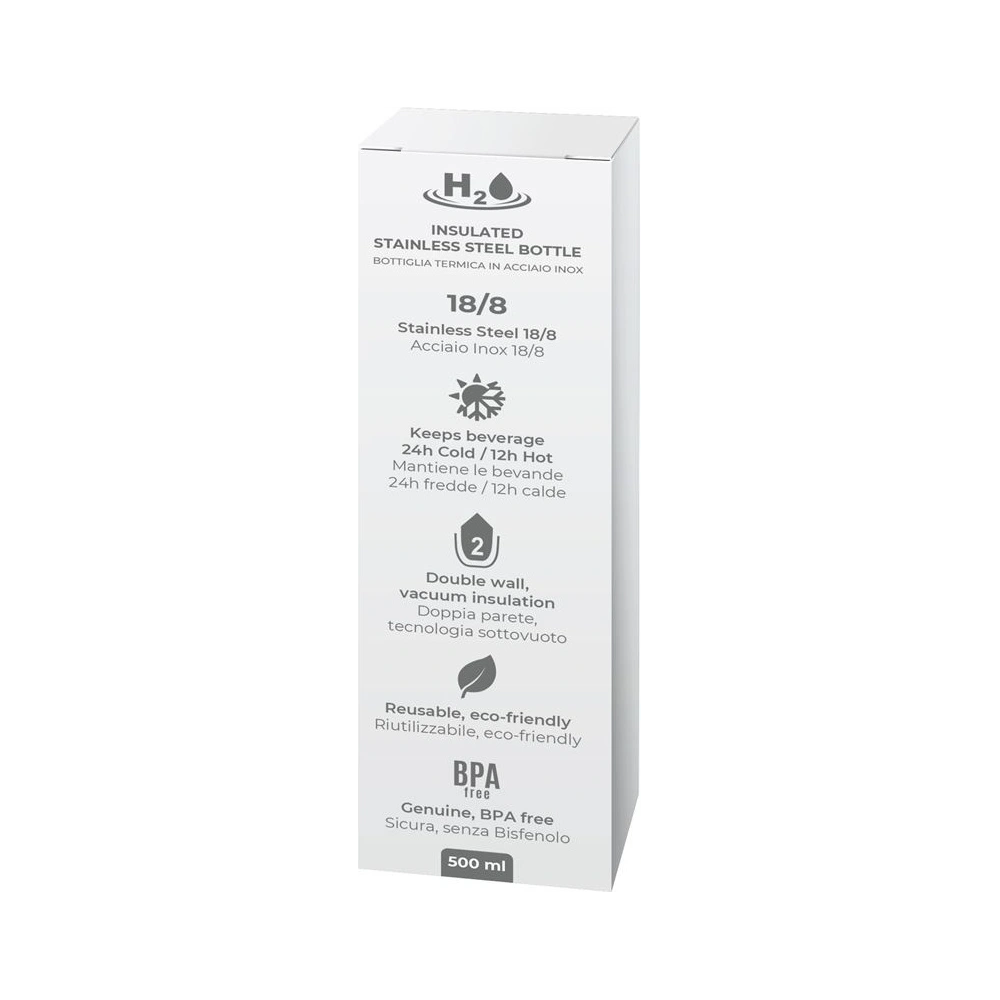 Hurtownia GSM - Termos z nerezové oceli PURO H2O 500ml (matná bílá) - PUR149WHT - {ean13} - Hurt