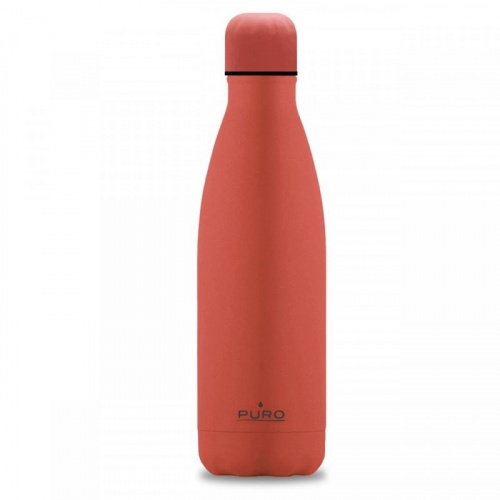 Puro Distributor - 8033830282522 - PUR150LIVCOR - PURO ICON Thermal Stainless Steel Water Bottle 500ml (Living Coral) (Silicon Coating) - B2B homescreen