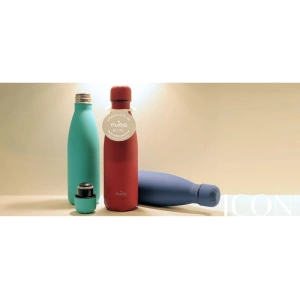 PURO ICON Thermal Stainless Steel Water Bottle 500ml (Living Coral) (Silicon Coating)