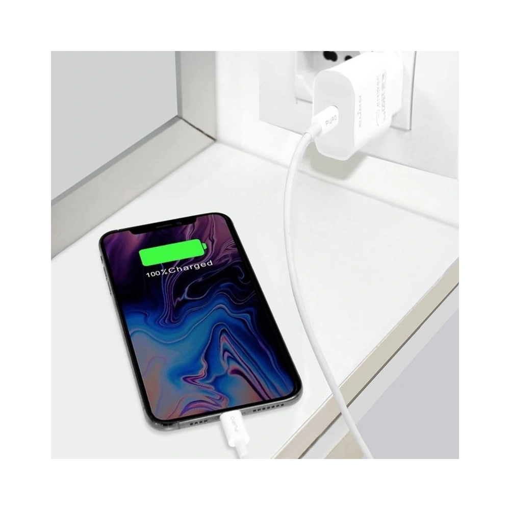Hurtownia GSM - Nabíječka do sítě Puro Fast Charger Power Delivery Mini Travel Charger USB-C, 18 W (bílá) - PUR151WHT - {ean13} - Hurt