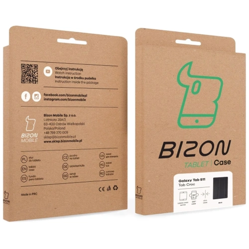 Etui z klapką Bizon Case Tab Croc do Samsung Galaxy Tab S11 czarne