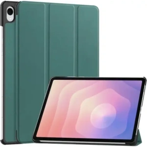 Etui z klapką Bizon Case Tab Croc do Samsung Galaxy Tab S11 ciemnozielone