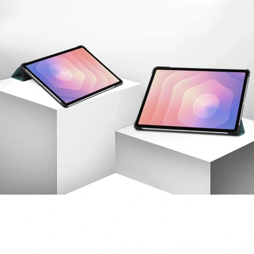 Etui z klapką Bizon Case Tab Croc do Samsung Galaxy Tab S11 ciemnozielone