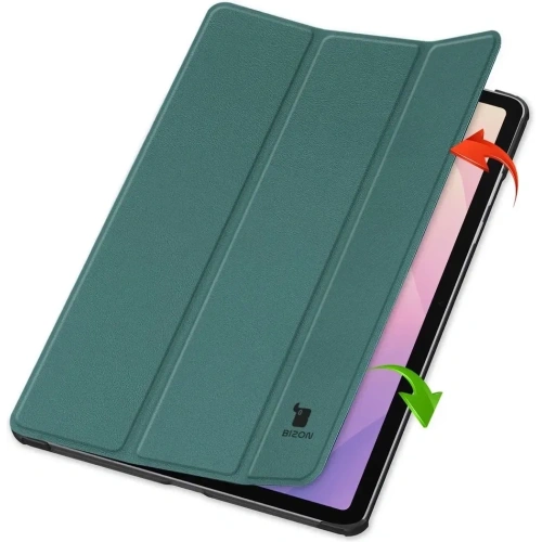 Etui z klapką Bizon Case Tab Croc do Samsung Galaxy Tab S11 ciemnozielone