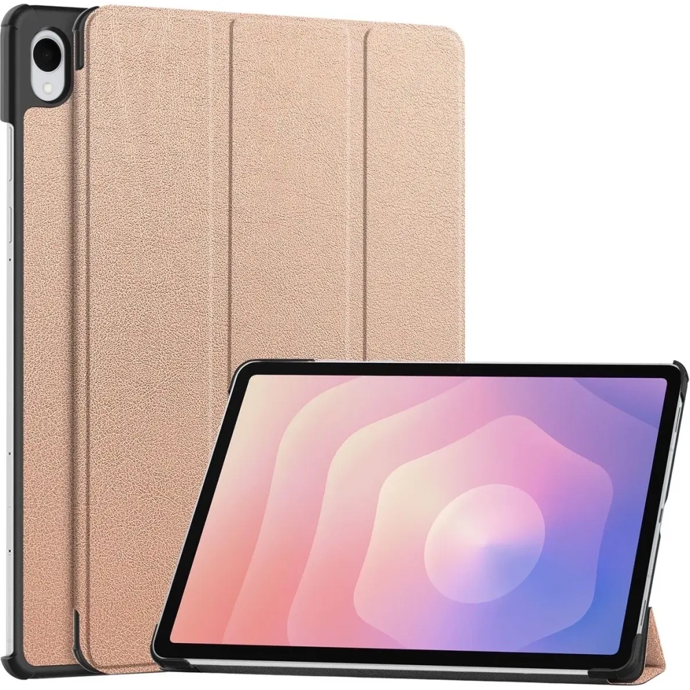 Etui z klapką Bizon Case Tab Croc do Samsung Galaxy Tab S11 różowozłote