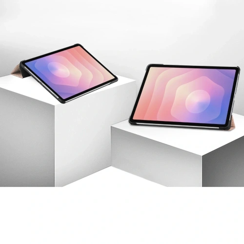 Etui z klapką Bizon Case Tab Croc do Samsung Galaxy Tab S11 różowozłote