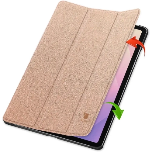 Etui z klapką Bizon Case Tab Croc do Samsung Galaxy Tab S11 różowozłote