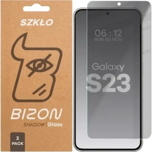 Prywatyzujące szkło hartowane Bizon Glass Clear Shadow do Samsung Galaxy S23 przyciemniane [2 PACK]