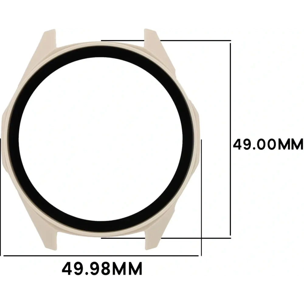 Etui ze szkłem do zegarka Bizon Case+Glass Watch do Huawei Watch GT6 46mm beżowe