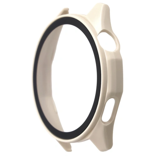 Etui ze szkłem do zegarka Bizon Case+Glass Watch do Huawei Watch GT6 46mm beżowe