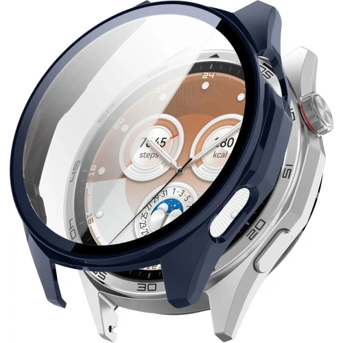 Etui ze szkłem do zegarka Bizon Case+Glass Watch do Huawei Watch GT6 46mm niebieskie