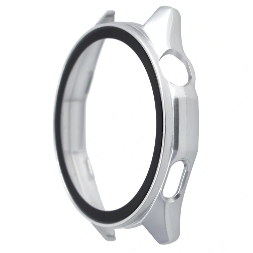 Etui ze szkłem do zegarka Bizon Case+Glass Watch do Huawei Watch GT6 46mm matowe srebrne