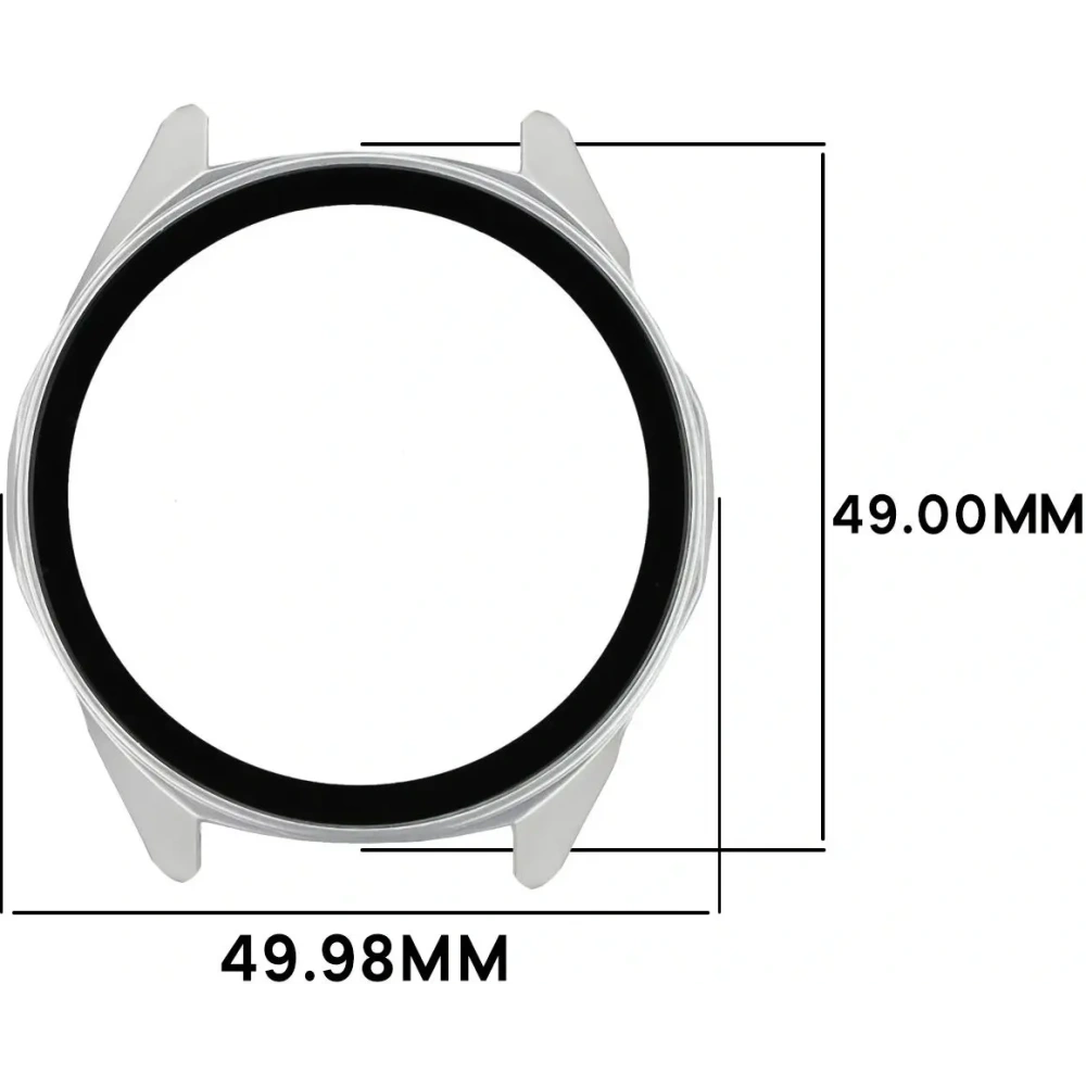 Etui ze szkłem do zegarka Bizon Case+Glass Watch do Huawei Watch GT6 46mm matowe srebrne