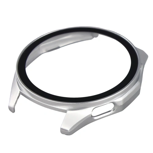 Etui ze szkłem do zegarka Bizon Case+Glass Watch do Huawei Watch GT6 46mm matowe srebrne