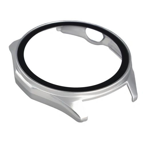 Etui ze szkłem do zegarka Bizon Case+Glass Watch do Huawei Watch GT6 46mm matowe srebrne